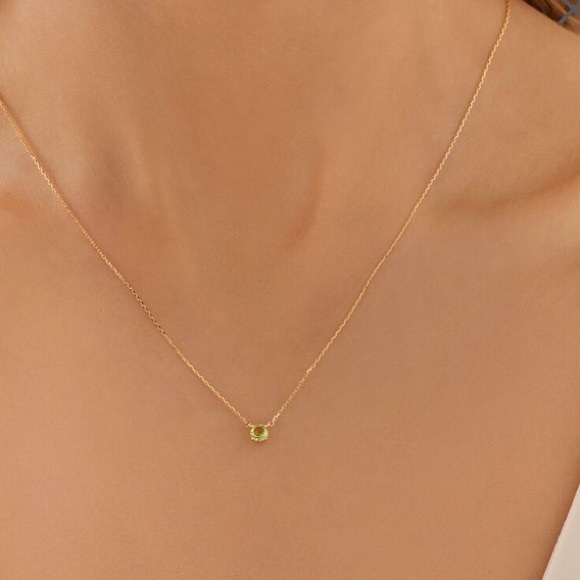 Brand New 4mm Peridot 14K Gold Necklace by Michael Hill - Picture 6 of 10